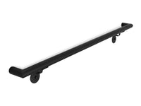 Round, Modern Wrought Iron handrail, End Wall Mount steel hand rail, Stair Step metal Railing, Custom Made, American Made