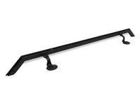 Hand-Forged Modern Handrail - 1 3/4'' Wrought Iron Handrail with Molding Cap, Angled Elbow and Flat Black Finish