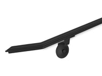 Hand-Forged Modern Handrail - 1 3/4'' Wrought Iron Handrail with Molding Cap, Angled Elbow and Flat Black Finish