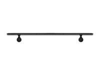 Hand-Forged Modern Handrail - 1 3/4'' Wrought Iron Handrail with Molding Cap and Flat Black Finish