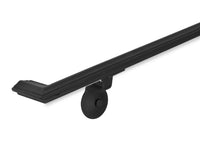 Hand-Forged Modern Handrail - 1 3/4'' Wrought Iron Handrail with Molding Cap and Flat Black Finish