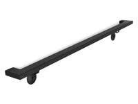 Modern Wrought Iron Steel Handrail - Custom Made, 2'' x 1'' Square Elbow Model with Flat Black Finish