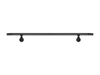 Modern Wrought Iron Handrail - Custom Made, 2'' x 1'' Angled Elbow Model with Flat Black Finish