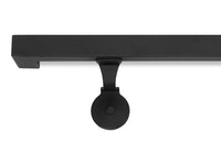 Modern Wrought Iron Handrail - Classic 1.5'' x 1.5'' Right-Angled Elbow Model with Flat Black Finish