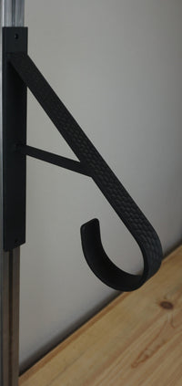 1.5'' Honeycomb Grab Rail - Custom Made Wrought Iron Flat Bar Handrail with Flat Black Finish