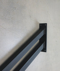 Modern Metal Handrail for Stairs - Custom Made 1.5'' x 1.5'' Wrought Iron Handrail with Flat Black Finish, Model 3