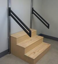 Modern Wrought Iron handrail, End Wall Mount steel hand rail, Stair Step metal Railing, Custom Made, American Made