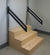 Modern Metal Handrail for Stairs - Custom Made 1.5'' x 1.5'' Wrought Iron Handrail with Flat Black Finish, Model 3