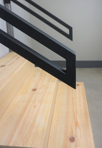 Modern Metal Handrail for Stairs - Custom Made 1.5'' x 1.5'' Wrought Iron Handrail with Flat Black Finish, Model 1