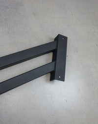 Modern Metal Handrail for Stairs - Custom Made 1.5'' x 1.5'' Wrought Iron Handrail with Flat Black Finish, Model 1