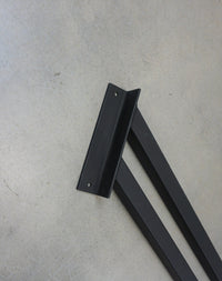 Modern Metal Handrail for Stairs - Custom Made 1.5'' x 1.5'' Wrought Iron Handrail with Flat Black Finish, Model 1