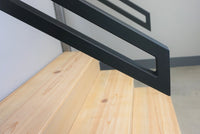 Modern Metal Handrail for Stairs - Custom Made 1.5'' x 1.5'' Wrought Iron Handrail with Flat Black Finish, Model 3