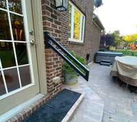 Modern Metal Railing for Stairs - Custom Made 1.5'' x 1.5'' Wrought Iron Handrail with Flat Black Finish, Model 2