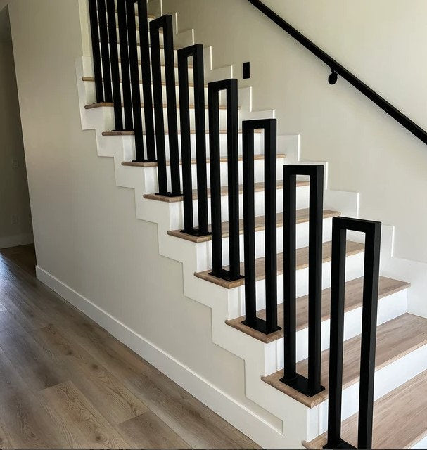 Modern Wrought Iron Guardrail | Custom Railing for Stairs – SI Handrails