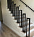 Modern Wrought Iron Guardrail -  1.5'' x 1.5'' Custom Metal Railing for Stairs with Flat Black Finish